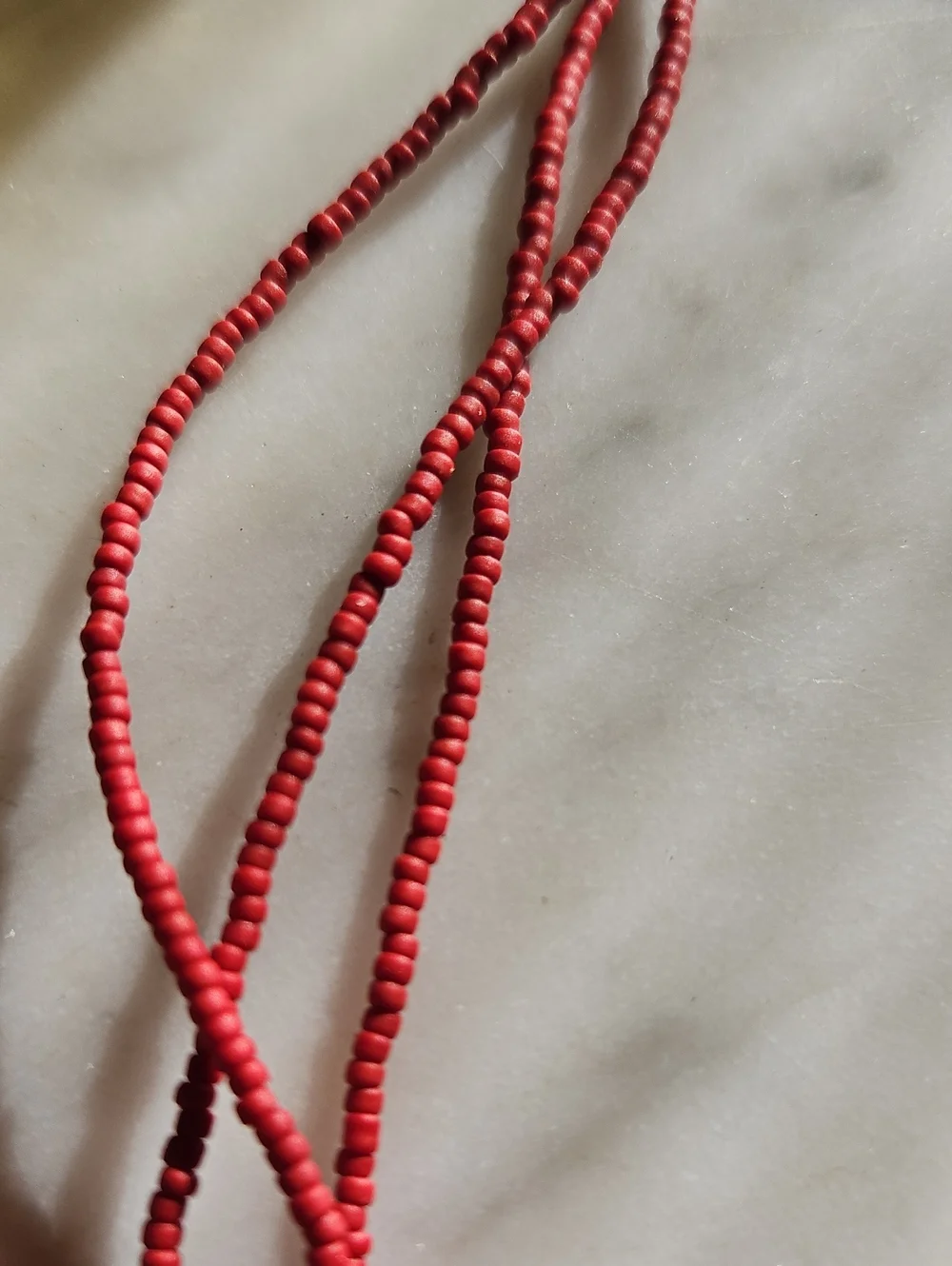Cabo San Lucas Red Coral and Silver 3 Strand Beaded Necklace/Bracelet or Anklet